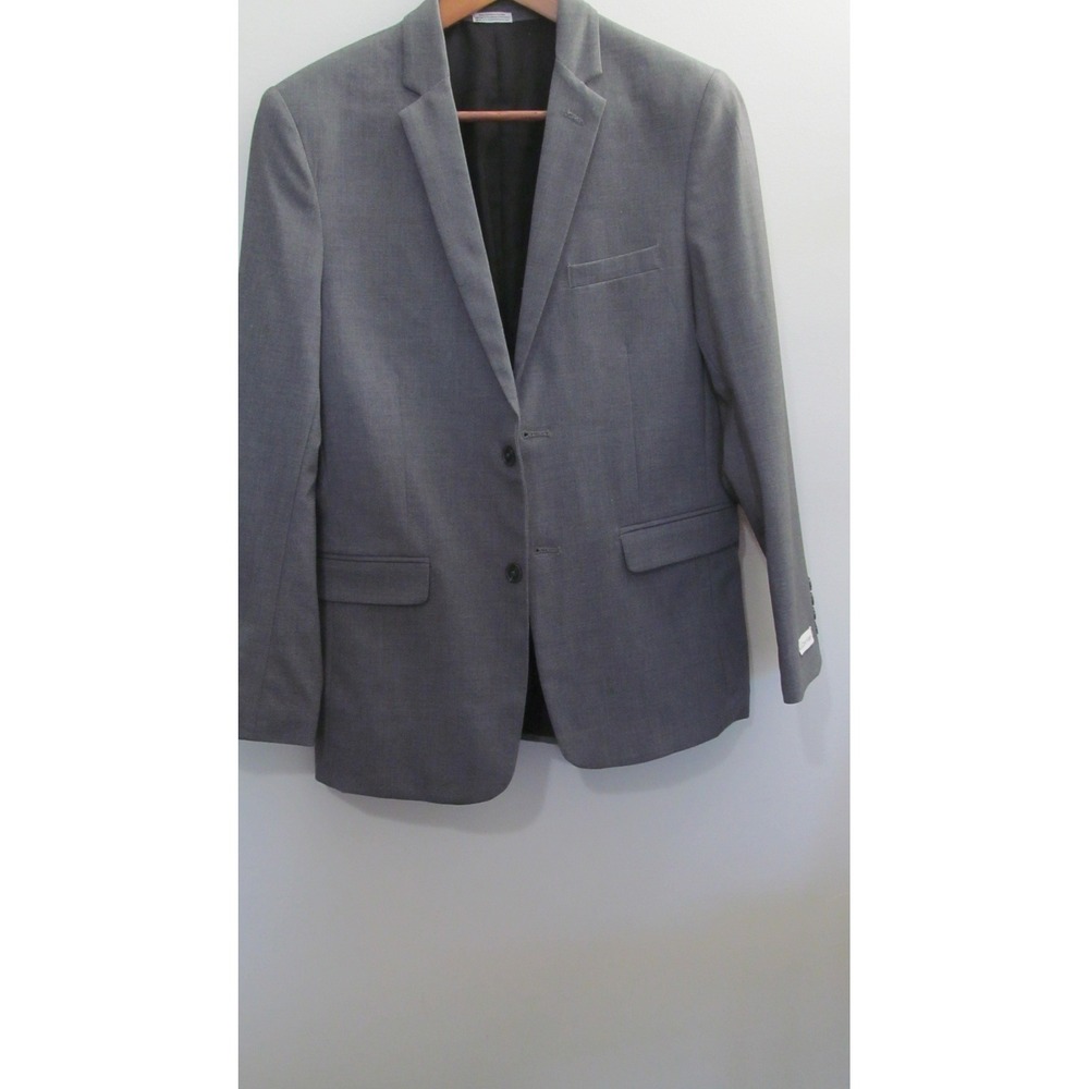Calvin Klein Womens Size 20 Gray Two Button Blazer Jacket Stretch Suit Jacket